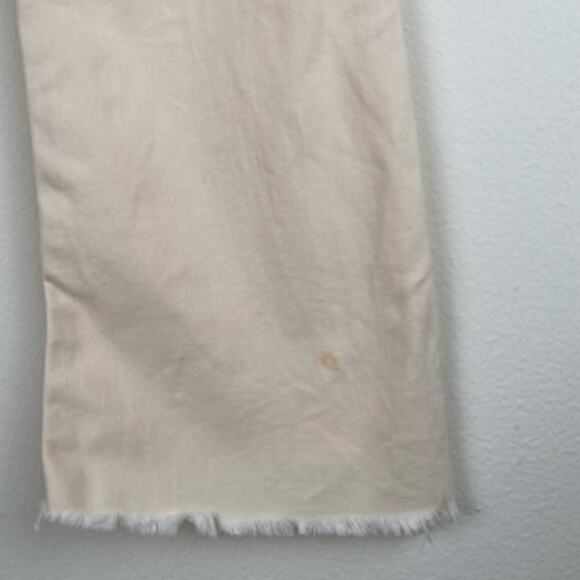 Mother The Insider Crop Step Fray Size 26 Chalk Cream Jeans Lightweight Neutral - Picture 11 of 16